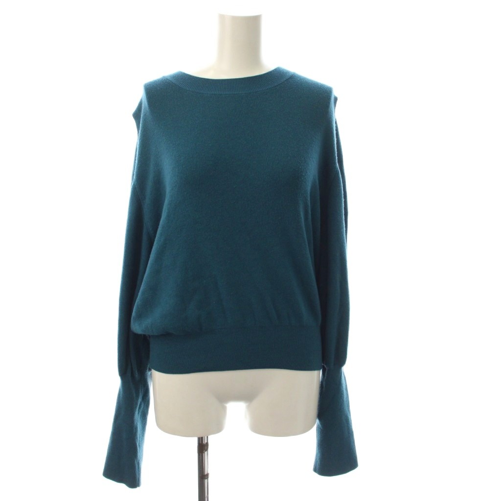 Three-Quarter Knit - 【中古】アプワイザーリッシェ Apuweiser-riche ニット セーター カシミヤ混 2 ブルー 肩開き 長袖 /JP レディース 【ベクトル 古着】 260227