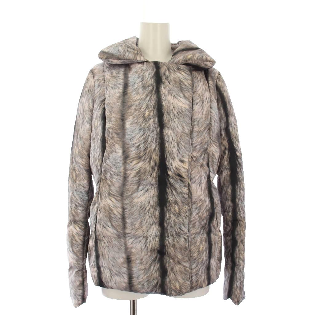 【中古】エムエムシックス メゾンマルジェラ MM6 Maison Margiela トロンプルイユ ファープリント ダウンジャケット 38 グレー 32AM018042255 /KH レディース 【ベクトル 古着】 260226