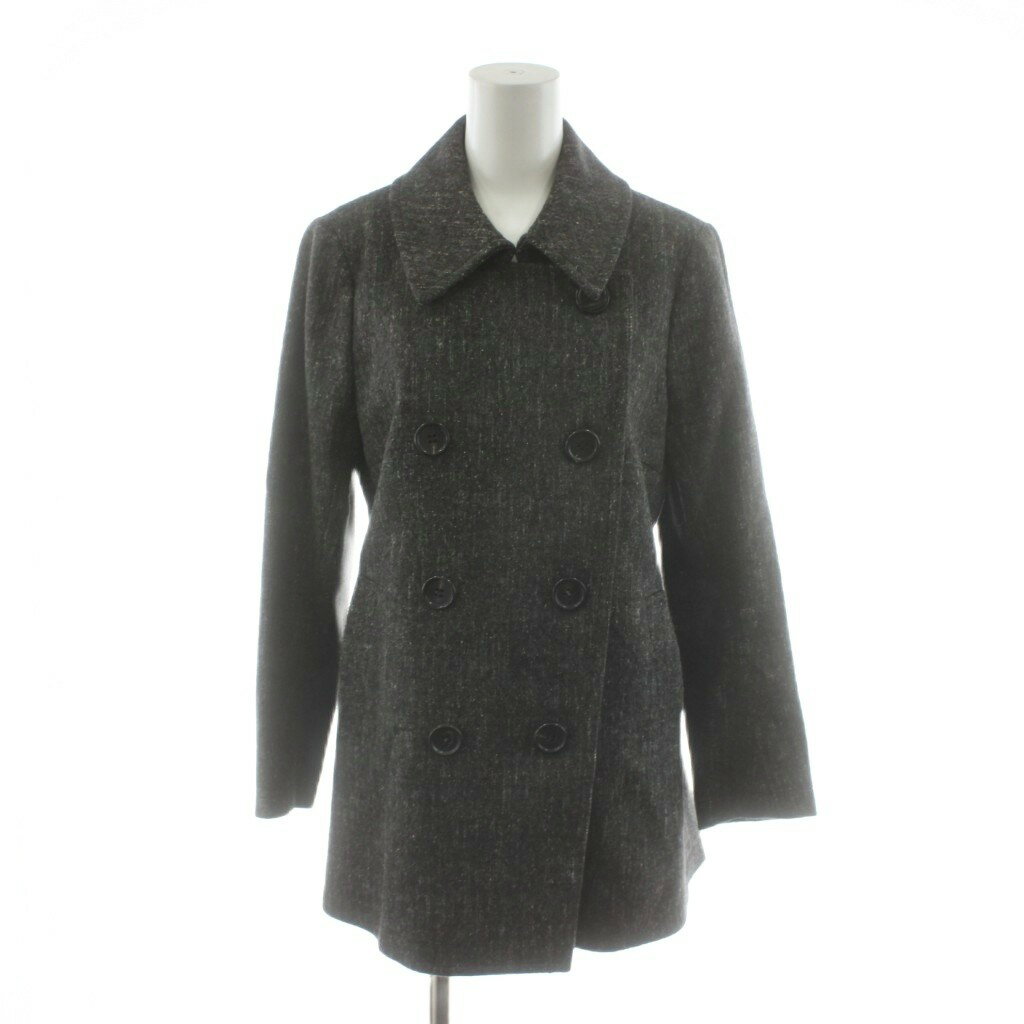 【中古】セオリーリュクス theory luxe BLURRED DONEGAL KATARINA ピーコート Pコート ミドル丈 38 グレー 0304141 /AN54 レディース 【ベクトル 古着】 260305