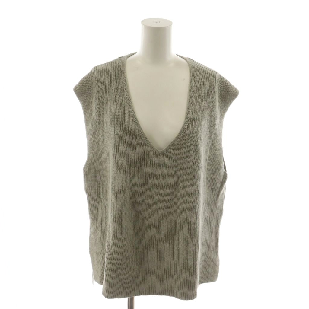 Three-Quarter Knit - 【中古】アールエヌエー RNA ニット セーター ノースリーブ ベスト M グレー Vネック /RR レディース 【ベクトル 古着】 260228