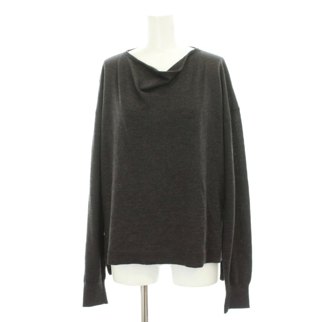ドレスレイブ DRESSLAVE ニット ウール 38 茶 ブラウン ドレープネック 薄手 /GP レディース  260306
