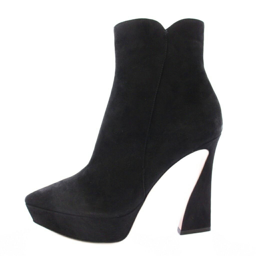 【中古】ジャンヴィトロッシ Gianvito Rossi Vertigoスエードアンクルブーツ ショートブーツ ブーティー スエード 37 ブラック /TK レディース 【ベクトル 古着】 260306