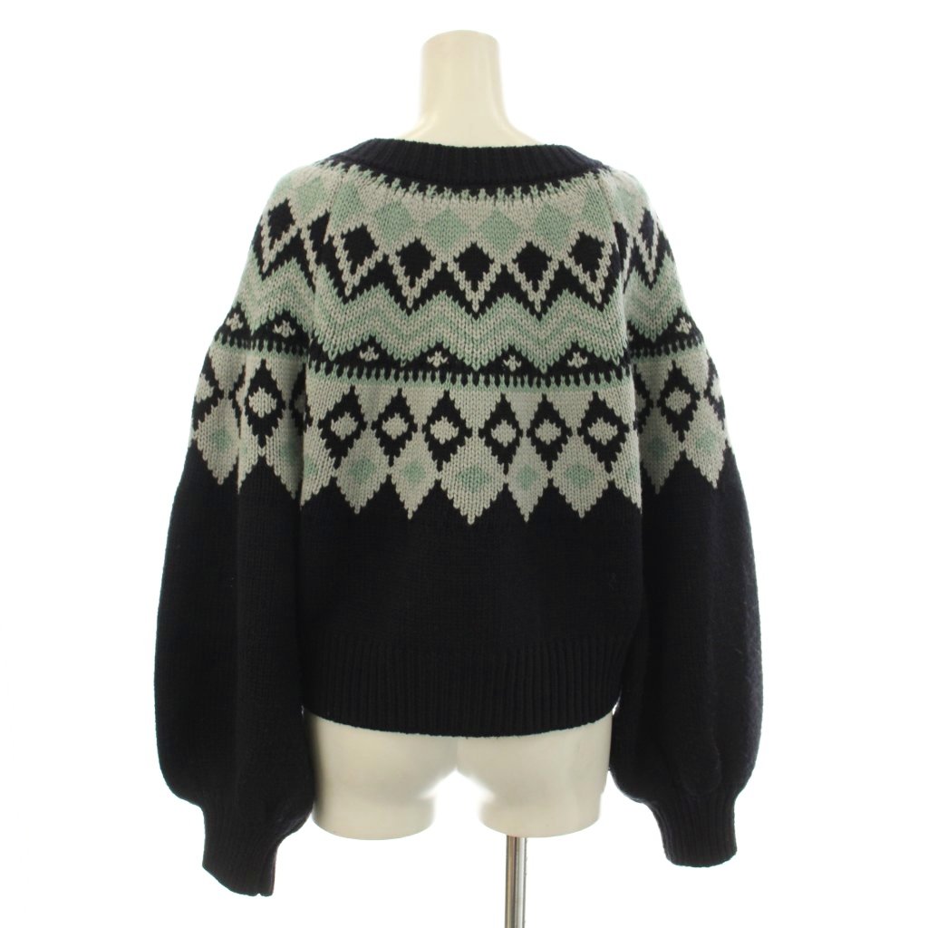 【中古】ロペピクニック ROPE Picnic 25AW 求心柄ボリュームスリーブカーディガン F 黒 水色 長袖 /JP レディース 【ベクトル 古着】 260308 auc-vector-20782448 ブランド古着の買取販売ベクトル サンプル画像3