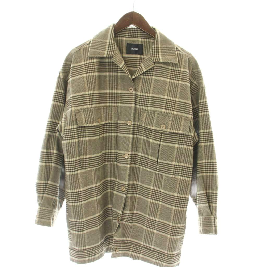 樂天商城 - 【中古】ムルーア MURUA ジャケット チェック柄 コート ベージュ /LP メンズ 【ベクトル 古着】 260317
