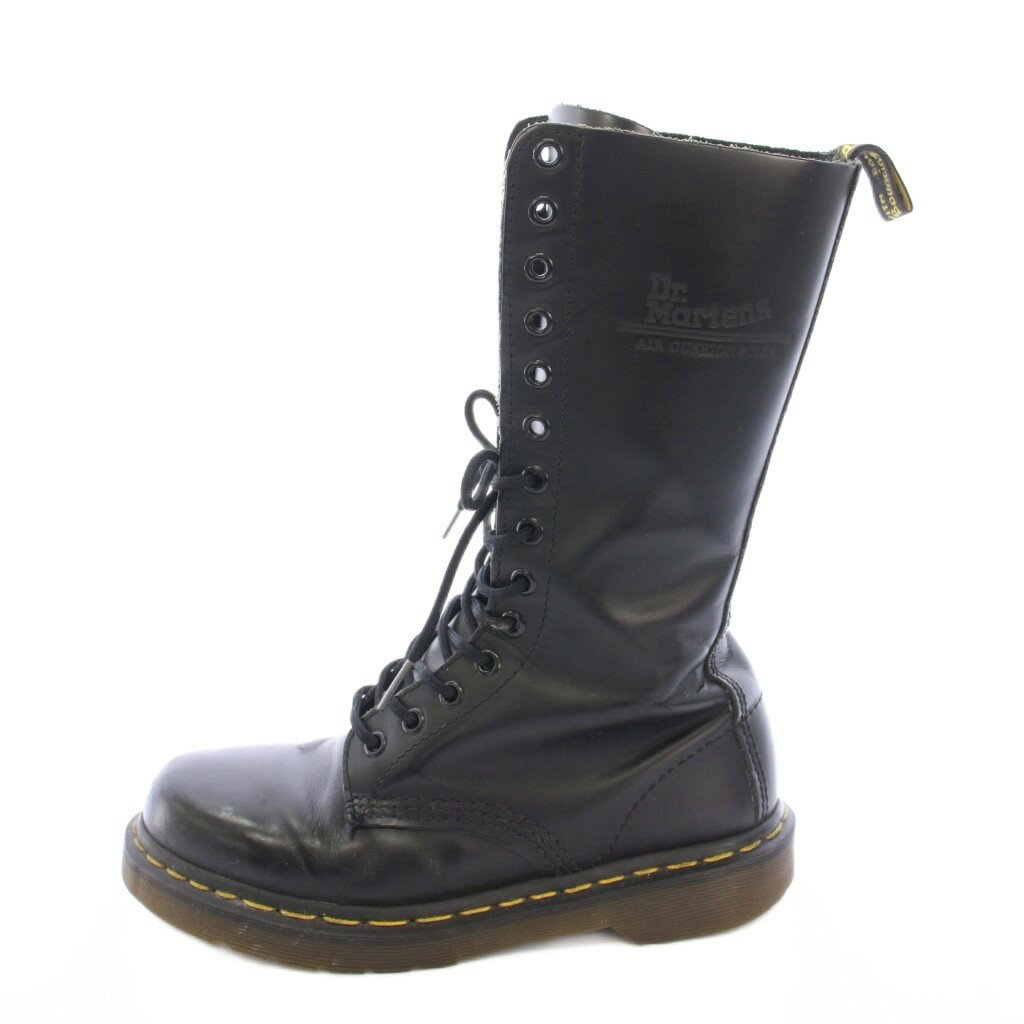 【中古】ドクターマーチン DR.MARTENS 14ホール ミドルブーツ レザー レースアップ 22.5cm 黒 1914 /TK レディース 【ベクトル 古着】 260319