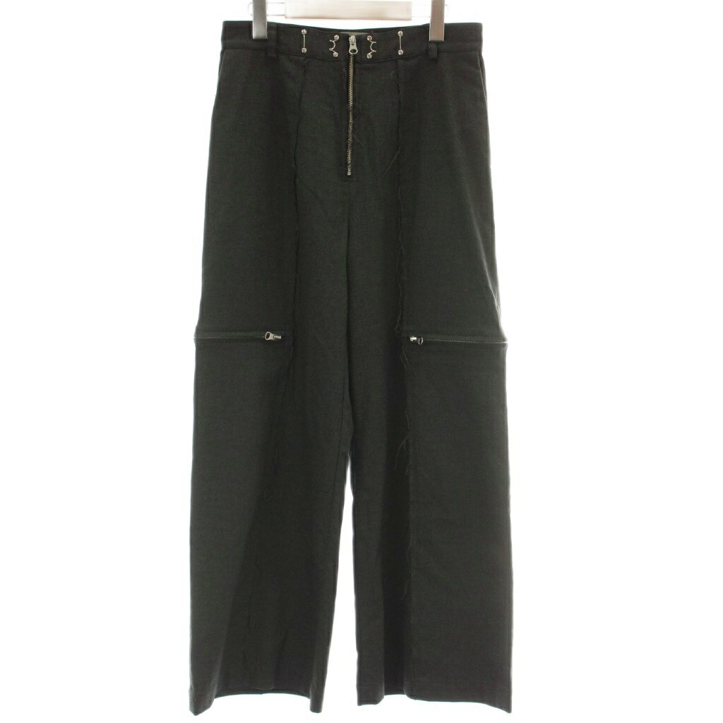 【中古】パブリックトウキョウ PUBLIC TOKYO 23AW ホックウエストスリットパンツ 2 グレー ホックウエスト フロントジッパー サイドジッパー 163540005 /GG レディース 【ベクトル 古着】 260311