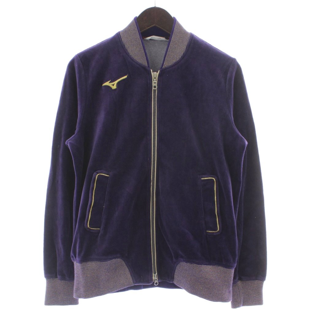 【中古】ミズノ MIZUNO ゴルフウェア ジャンパー L 紫 パープル 長袖 リブ襟 ベロア生地 /GG レディース 【ベクトル 古着】 260312