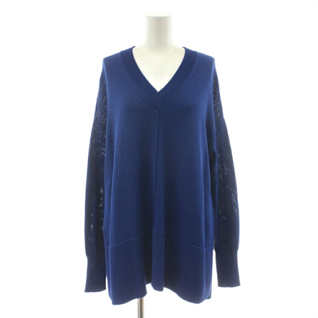 セオリーリュクス theory luxe CHIARO AUTORE ニット カットソー 長袖 Vネック 38 青 ブルー 03-2101750 /KU レディース  260313
