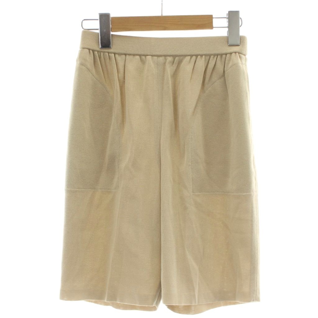 樂天商城 - 【中古】フォクシー ブティック FOXEY BOUTIQUE ショートパンツ ニット 40 ベージュ 無地 ウエストゴム パッチポケット /GG レディース 【ベクトル 古着】 260317