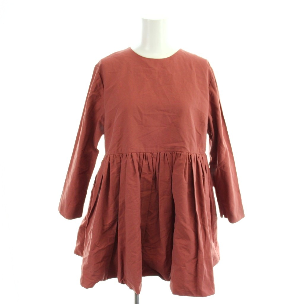 【中古】ミラオーウェン Mila Owen 21AW シャツ ブラウス 1 茶 ブラウン 長袖 ラウンドネック ギャザー切り替え /AP レディース 【ベクトル 古着】 260312 auc-vector-20791096 ブランド古着の買取販売ベクトル パッケージ画像