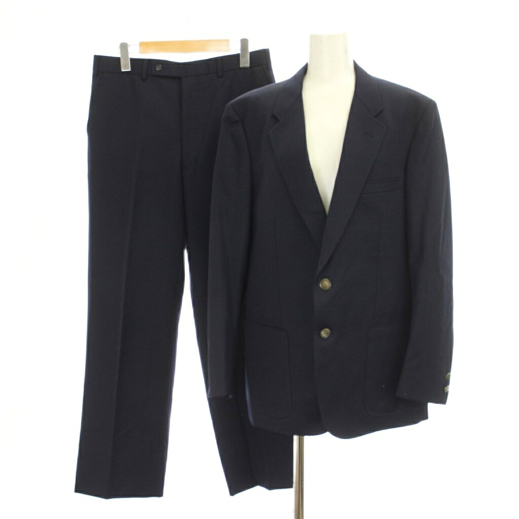 乐天商城 - 【中古】ダーバン DURBAN LE BLAZER シングルスーツ スーツ フォーマル ウール 48 紺 ネイビー シングルブレスト 長袖 /GP メンズ 【ベクトル 古着】 260313