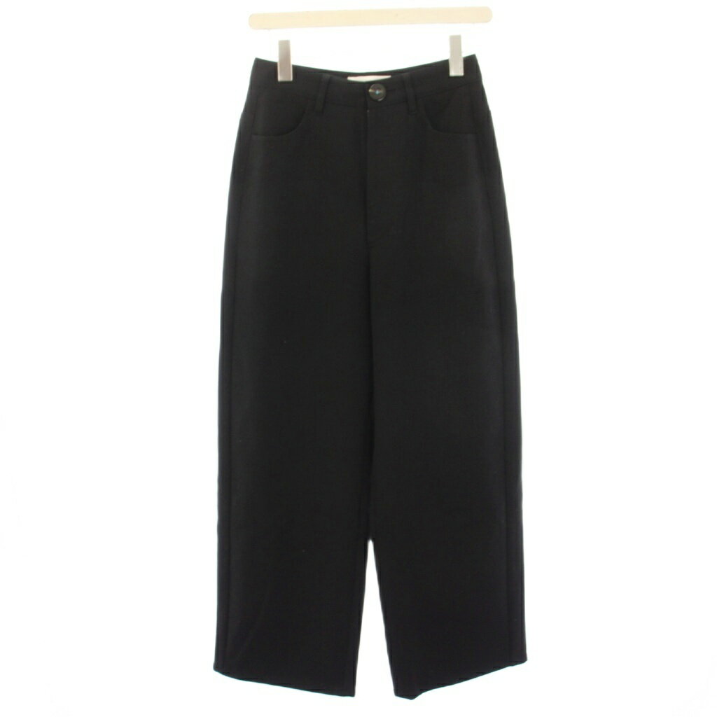 エンフォルド ENFOLD ワイドトラウザーパンツ Comfortable Twill TROUSERS 36 黒 ブラック 300ES131-0270 /HN レディース  260319