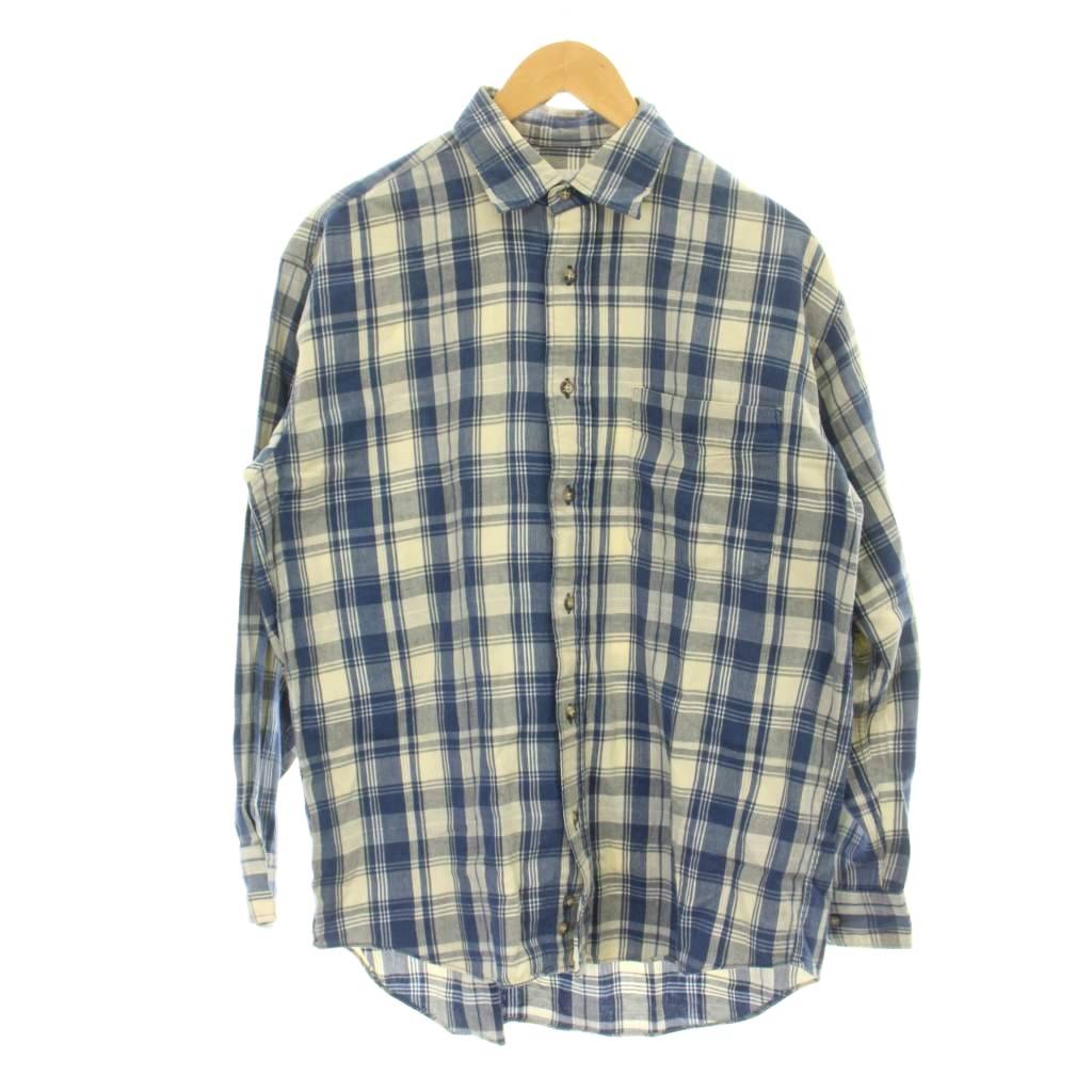 Other - 【中古】五大陸 gotairiku シャツ M 青 ブルー 白 ホワイト チェック柄 長袖 /GP メンズ 【ベクトル 古着】 260314