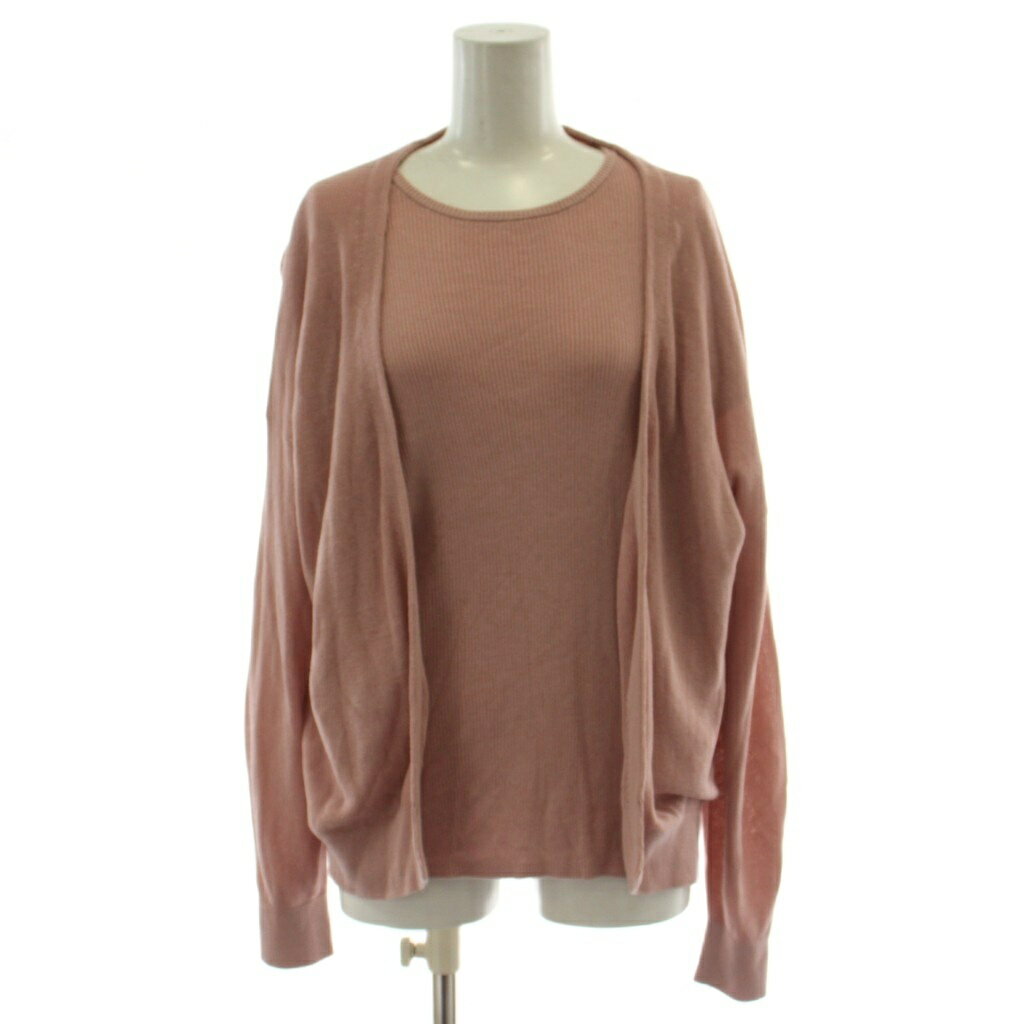 【中古】セオリーリュクス theory luxe OPUS LOREI アンサンブルニット 38 ピンク 無地 長袖 リブ編み 03-8103788-210-038 /GG レディース 【ベクトル 古着】 260319