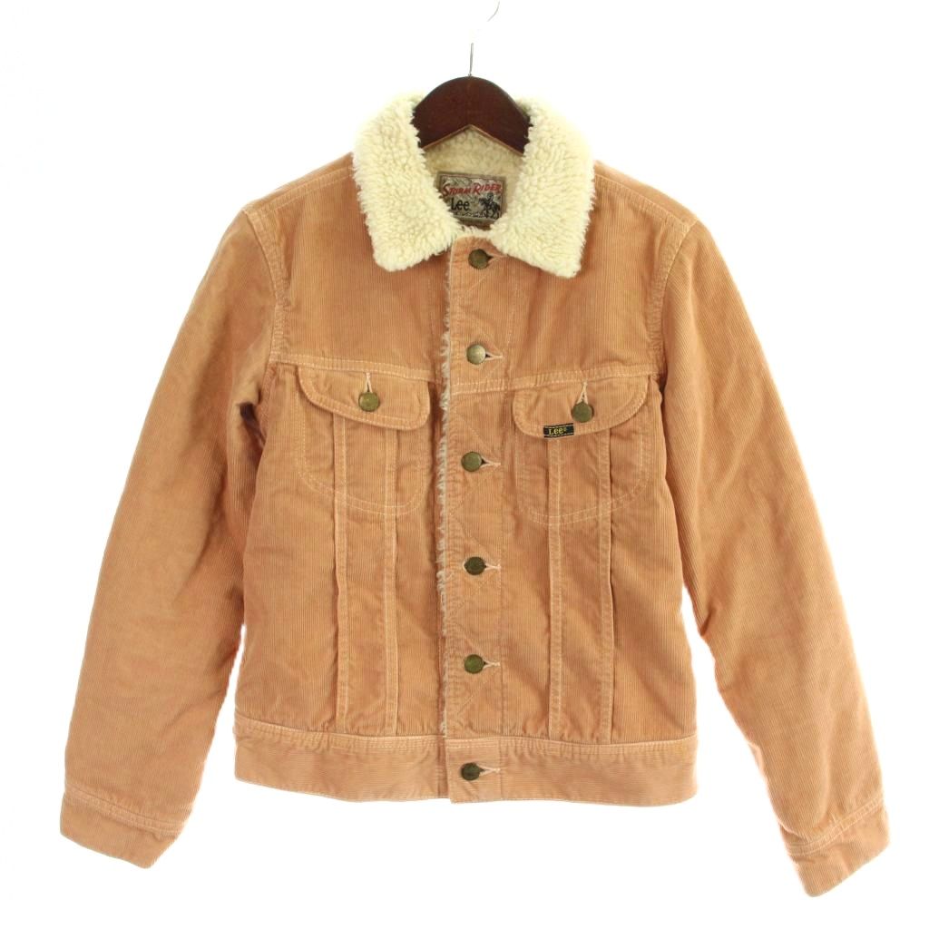 毛皮 - 【中古】リー LEE ジャケット 上着 M ベージュ ボア襟 コーデュロイ 長袖 97754 /AP レディース 【ベクトル 古着】 260320