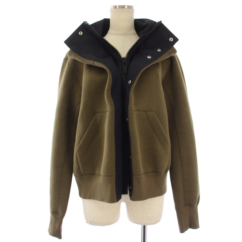 【中古】サカイ sacai Grosgrain Zip Hoodie ジャケット ブルゾン ジップアップ 1 カーキ ネイビー 25-08058 /TK レディース 【ベクトル 古着】 260320