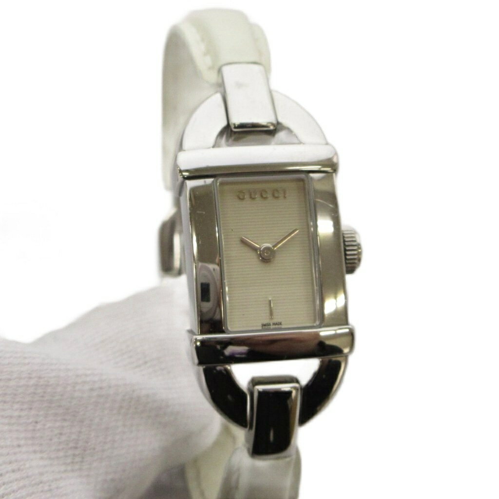 【中古】グッチ GUCCI 腕時計 アナログ 2針 クォーツ ベージュ シルバー色 6800L /AN53 ■OH レディース 【ベクトル 古着】 260423