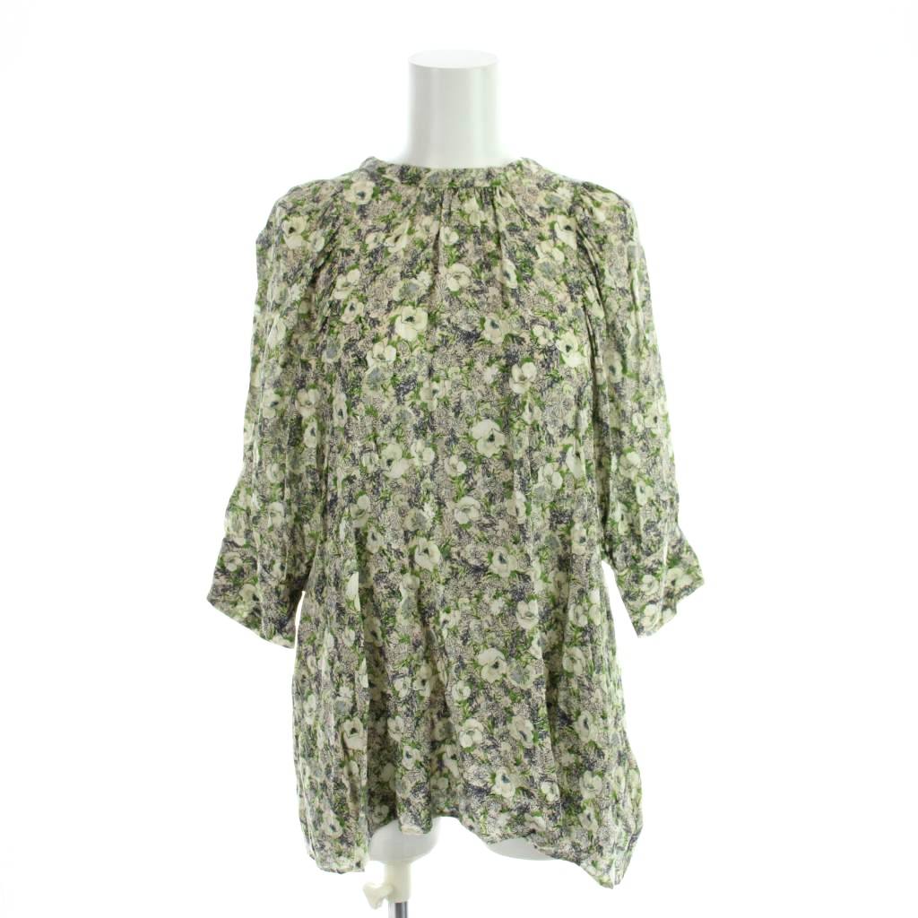 樂天商城 - 【中古】ドレステリア DRESSTERIOR シャツ ブラウス 36 緑 グリーン 花柄 ギャザーネック 七分袖 /AP レディース 【ベクトル 古着】 260325