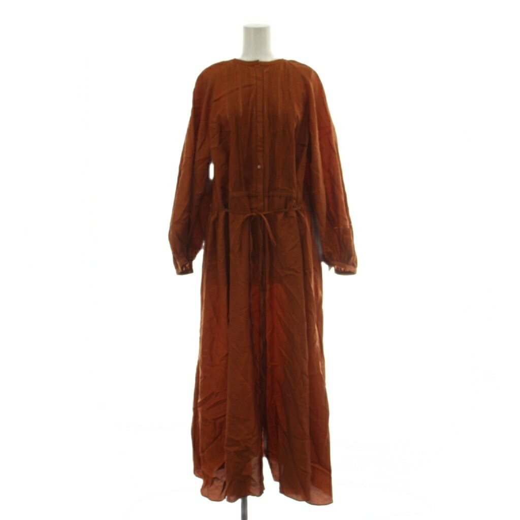 樂天商城 - 【中古】ドレステリア DRESSTERIOR ワンピース 38 テラコッタ 長袖 ロング丈 ピンタック /DU レディース 【ベクトル 古着】 260323