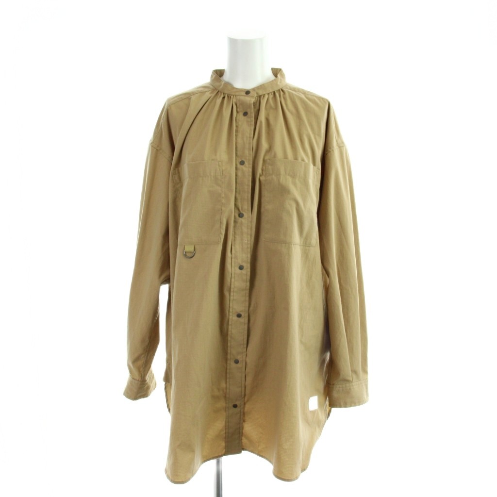 樂天商城 - 【中古】ナンガ NANGA ヒノック リップストップ キャンプ シャツ ブラウス WM 茶 ブラウン 長袖 バンドカラー 胸ポケット NW2412-1H201-B /AP レディース 【ベクトル 古着】 260326