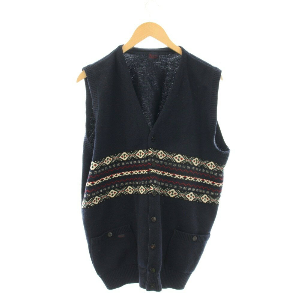 【中古】パパス Papas ベスト ウール L 紺 幾何学柄 Vネック /JP メンズ 【ベクトル 古着】 260325ブランドパパス Papas表記サイズL実寸サイズ身幅：59.5cm　着丈：67cm　　素材毛 色紺 ネイビー状態下部に若干毛玉があります。 ※全体的に中古品としての使用感とダメージがありますが、通常使用には支障のない商品です。 掲載写真や記載内容をご確認いただき、ご理解の上ご購入ください。付属品替えボタン備考パパス商品のお問い合わせの回答を休止しております。＊各商品ページの商品詳細等をご確認の上ご購入ください。【中古】パパス Papas ベスト ウール L 紺 幾何学柄 Vネック /JP メンズ 【ベクトル 古着】 260325状態ランク　”B”詳細については、下記および「状態ランクについて」ページをご覧ください。未使用・新品の商品ほぼ新品同様の商品使用感が少なく、かなり状態の良い商品使用感はあるが、傷や汚れの少ない商品使用感の他、傷や汚れが見られる商品かなり大きな傷みがある難あり商品※S〜CランクはUSED品となりますので、使用感をご理解の上でご入札下さい。状態ランクについてinformationブランドパパス Papas表記サイズL実寸サイズ身幅：59.5cm　着丈：67cm　　素材毛 色紺 ネイビー状態下部に若干毛玉があります。 ※全体的に中古品としての使用感とダメージがありますが、通常使用には支障のない商品です。 掲載写真や記載内容をご確認いただき、ご理解の上ご購入ください。付属品替えボタン備考パパス商品のお問い合わせの回答を休止しております。＊各商品ページの商品詳細等をご確認の上ご購入ください。本商品は一点物です他サイトや店舗にて販売している商品です。多少のお時間差にて欠品になることもございます。予めご了承頂ますようお願い致します。ベクトル・サイズガイドはこちらこの商品と同じブランドの商品を見る