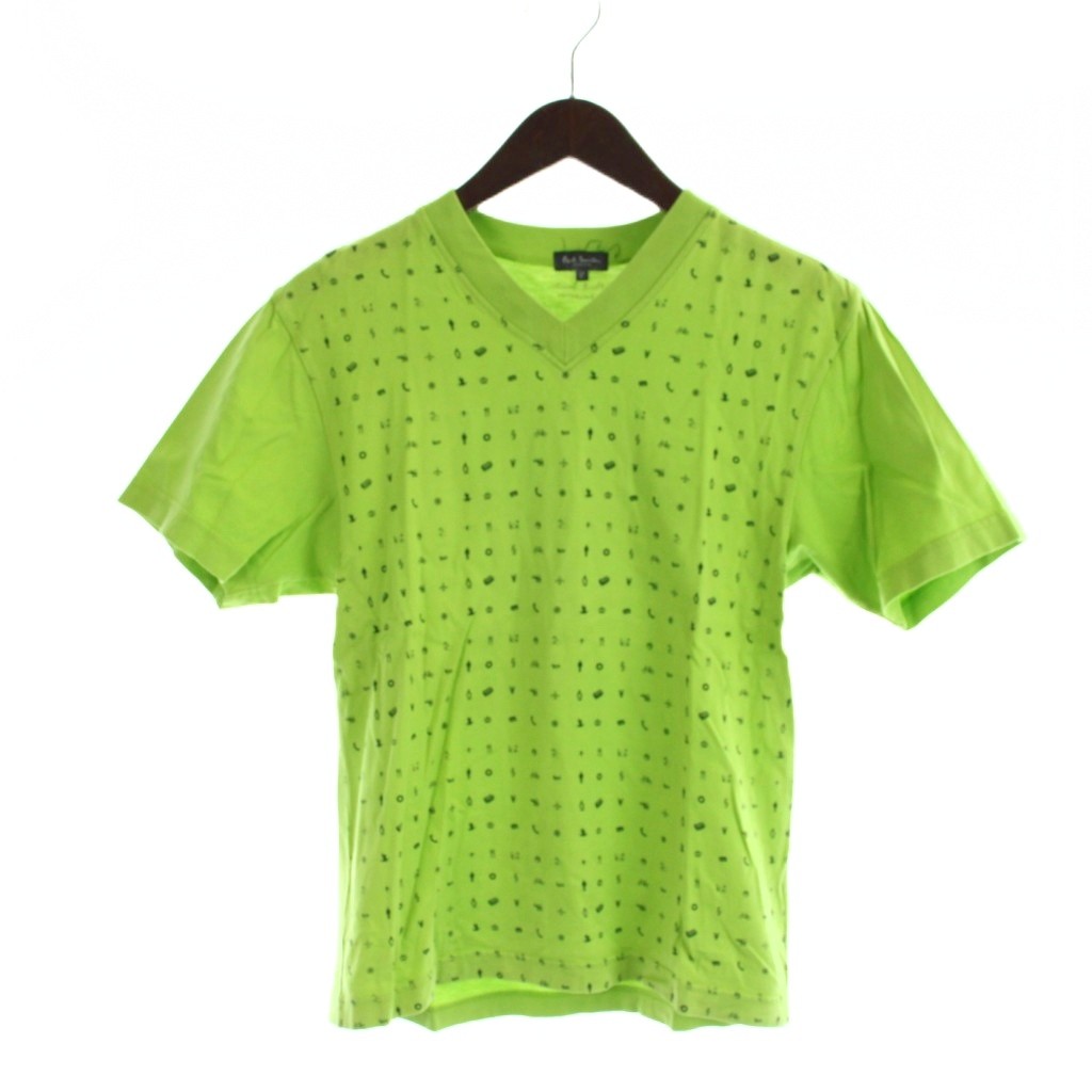 【中古】ポールスミスコレクション PAUL SMITH COLLECTION Tシャツ F 緑 グリーン 総柄 Vネック 半袖 /AP メンズ 【ベクトル 古着】 260327