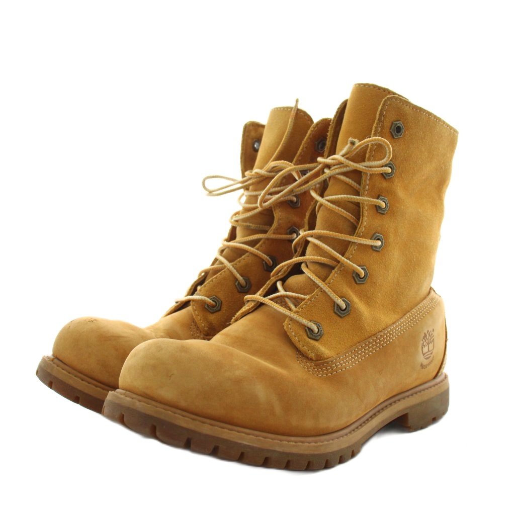 【中古】ティンバーランド Timberland ショートブーツ ボア レザー 24.5cm ベージュ /AN78 レディース 【ベクトル 古着】 260327