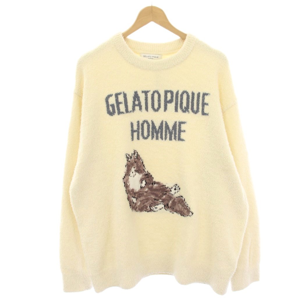 Other - 【中古】ジェラートピケオム GELATO PIQUE HOMME べビモコスリープキャットプルオーバー ルームウェア 部屋着 ナイトウェア ニット セーター 長袖 L アイボリー PMNT235982 /HN メンズ 【ベクトル 古着】 260401