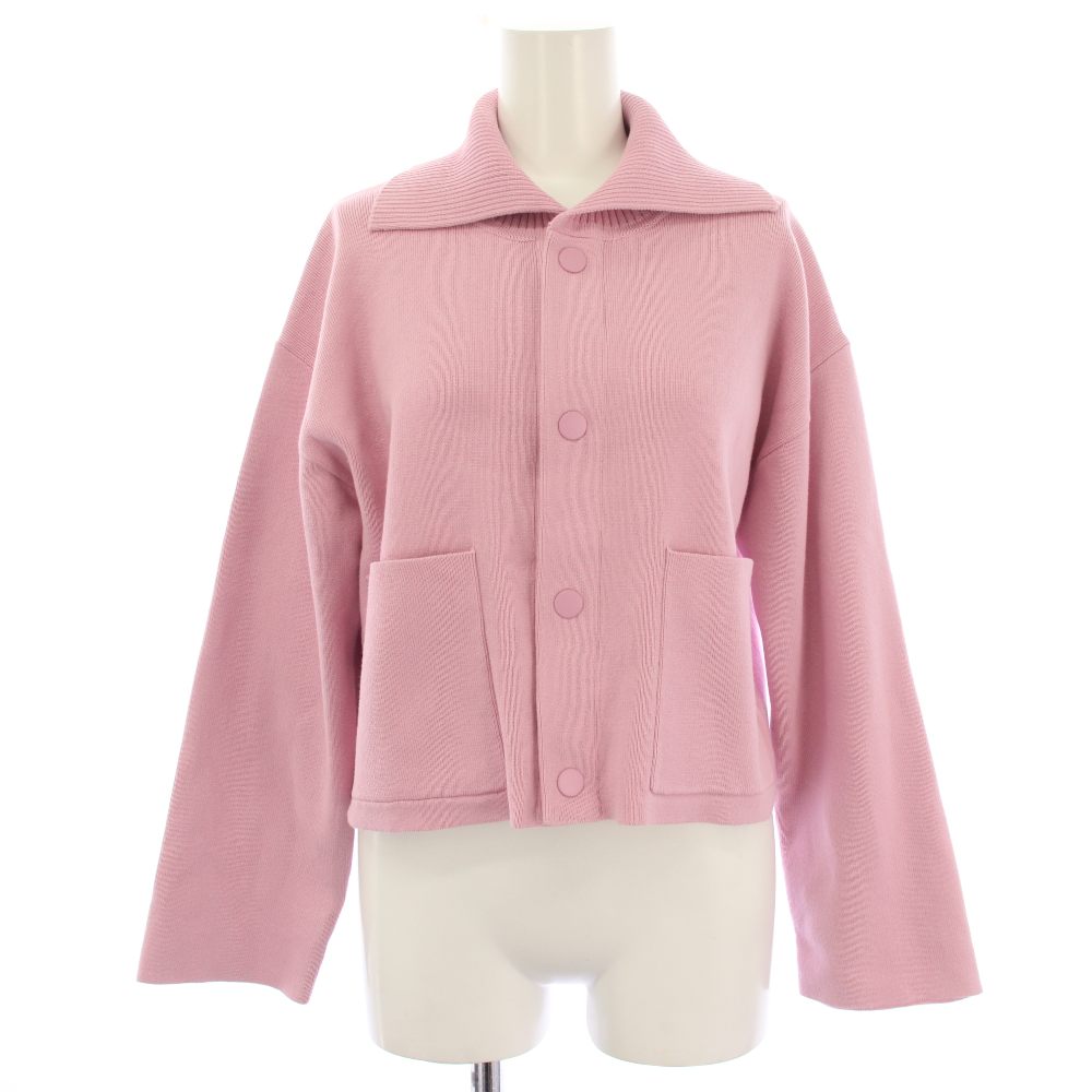 マカフィー MACPHEE トゥモローランド 23SS ソリッドニットショートブルゾン カーディガン 長袖 S ピンク 12-02-32-02206 /HN レディース  260402