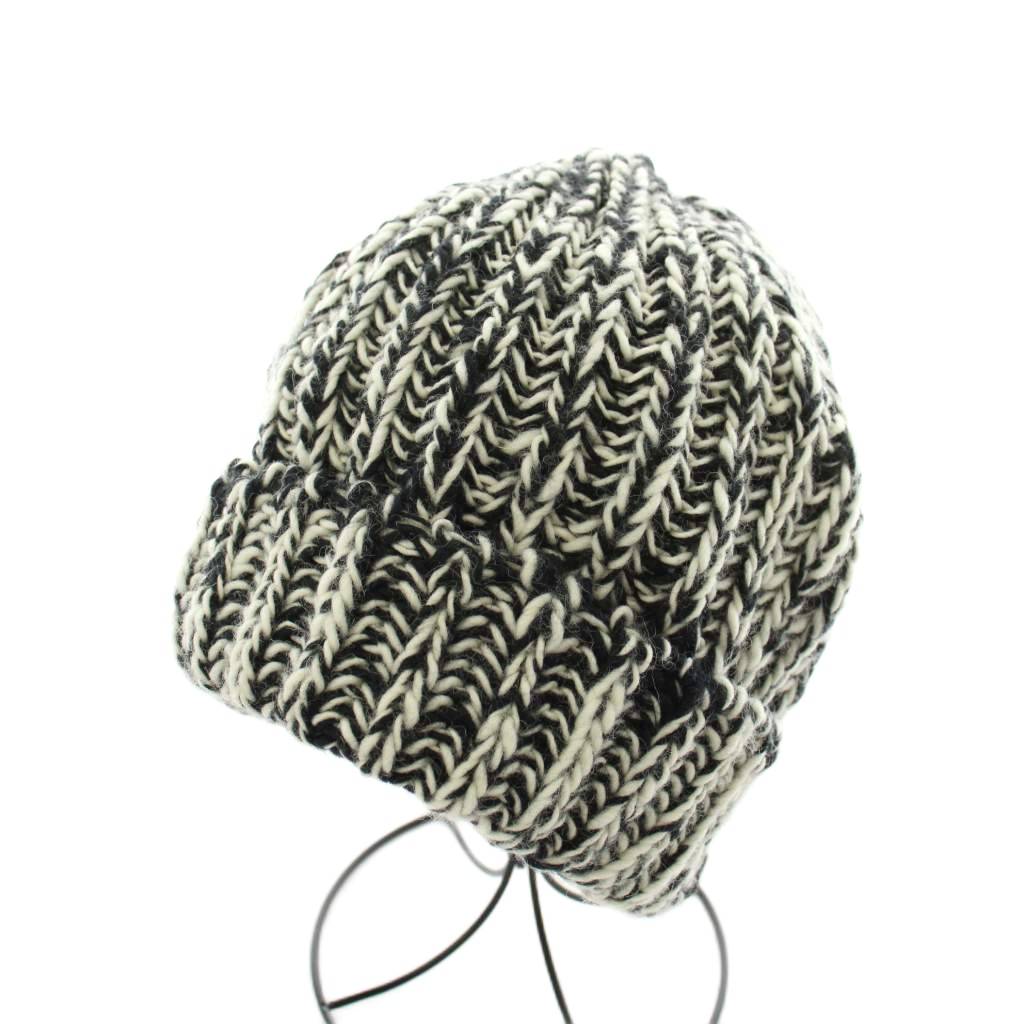 【中古】ハイランド HIGHLAND ニットキャップ ニット帽 ビーニー 帽子 ウール 黒 ブラック 白 ホワイト /AN50 ■MA レディース 【ベクトル 古着】 260331