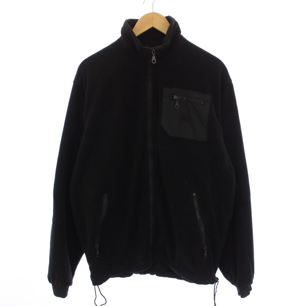 【中古】ステューシー STUSSY OUTDOOR フリースジャケット ジップアップ L 黒 /BM ■MA メンズ 【ベクトル 古着】 260331