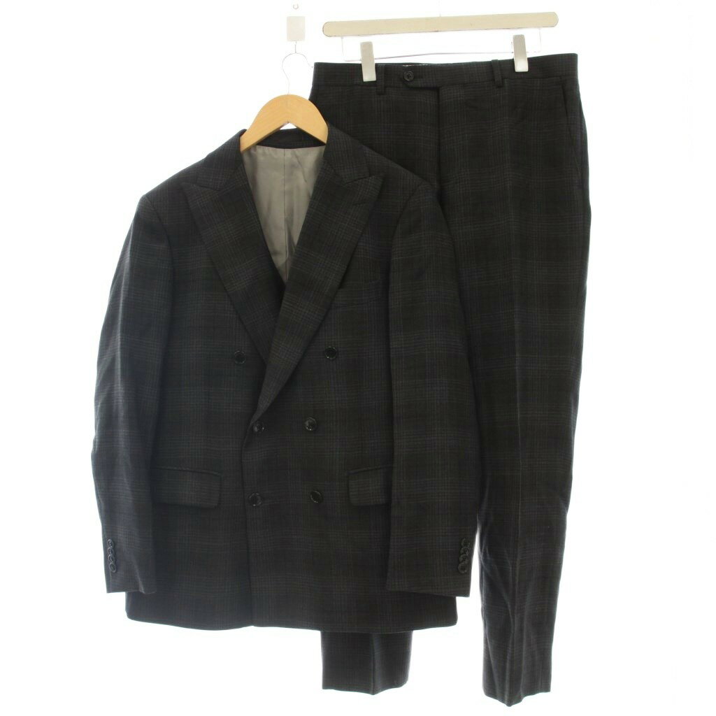 ディファレンス DIFFERENCE Tollegno1900 オーダースーツ ダブル 3点セット ジレ ベスト パンツ 46 グレー 221002 /☆G メンズ  260529