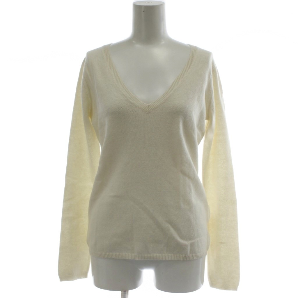 【中古】チェスティ Chesty ニット カットソー ウール F アイボリー Vネック 長袖 花モチーフ 鳥かごモチーフ /GG レディース 【ベクトル 古着】 260402