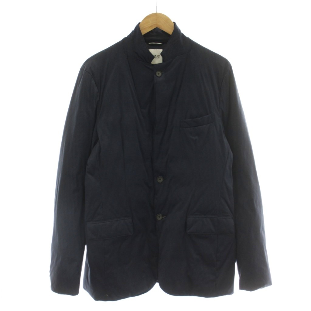 【中古】タケオキクチ TAKEO KIKUCHI ジャケット 上着 XL 紺 ネイビー 総柄 スタンドカラー 長袖 /DU メンズ 【ベクトル 古着】 260406