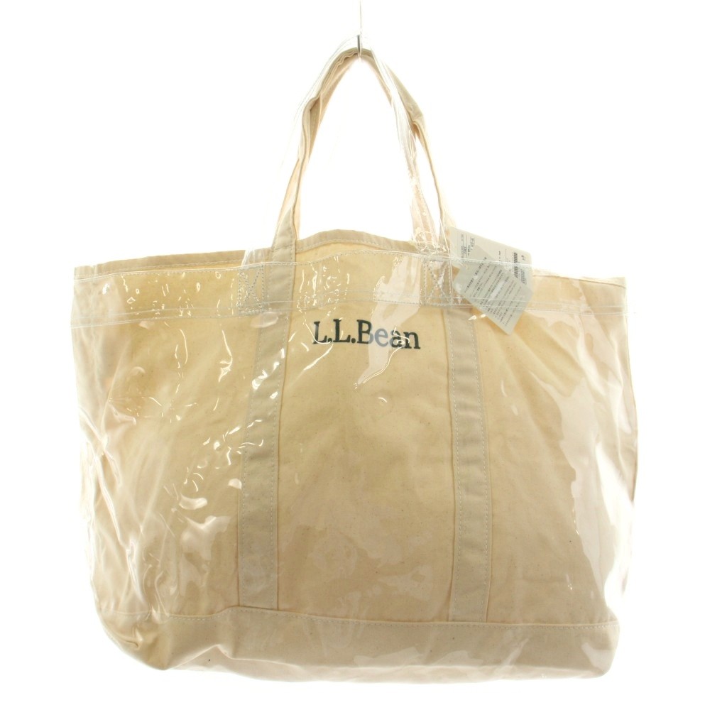 【中古】未使用品 グリーンレーベルリラクシング ユナイテッドアローズ green label relaxing 別注 L.L.Bean GLR SC PVC BIG トートバッグ キャンバス オフホワイト クリア 3632-499-1373 /KU レディース 【ベクトル 古着】 260420