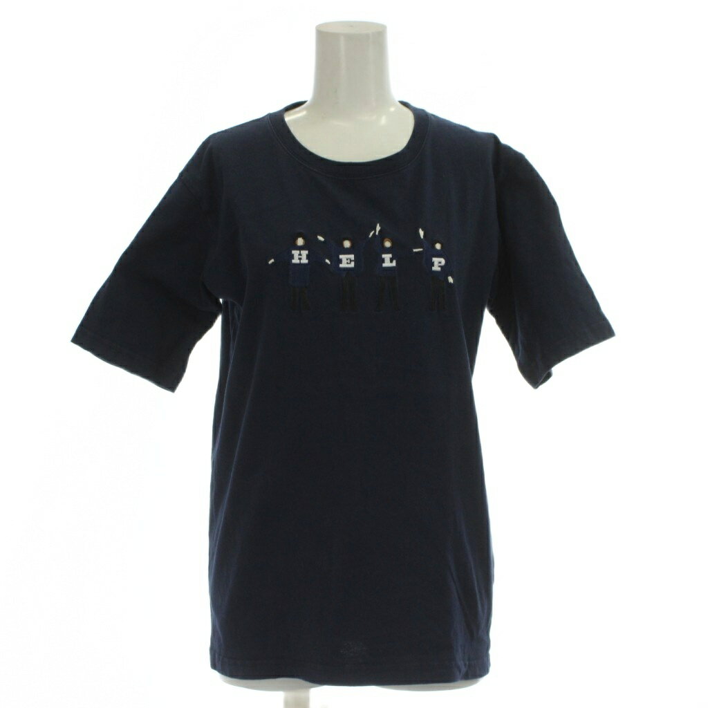 【中古】シップス SHIPS Tシャツ M 紺 半袖 刺繍 ラウンドネック ビートルズ /JP レディース 【ベクトル 古着】 260408