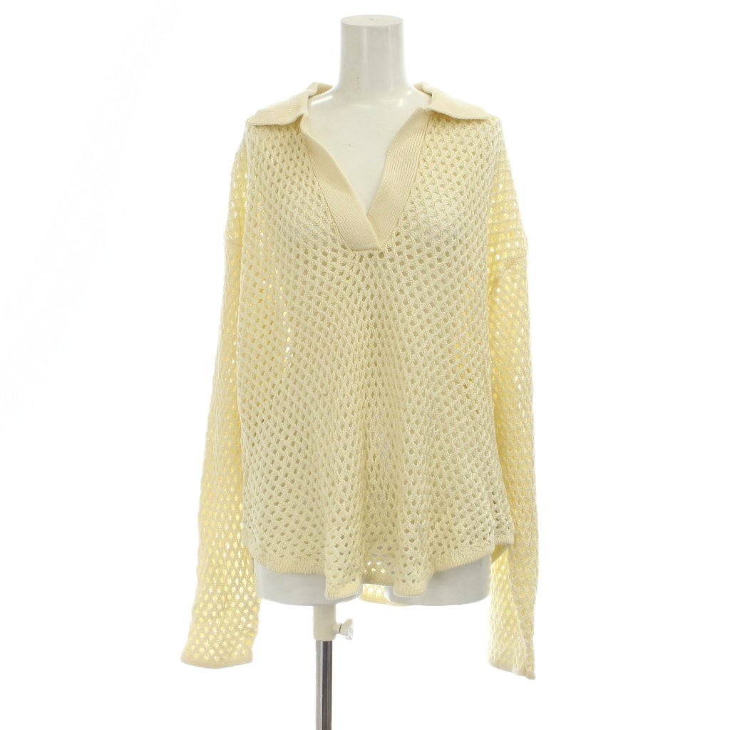 樂天商城 - 【中古】シンプリシテェ Simplicite 25SS 襟付きメッシュニット セーター 白 アイボリー 長袖 /JP レディース 【ベクトル 古着】 260408