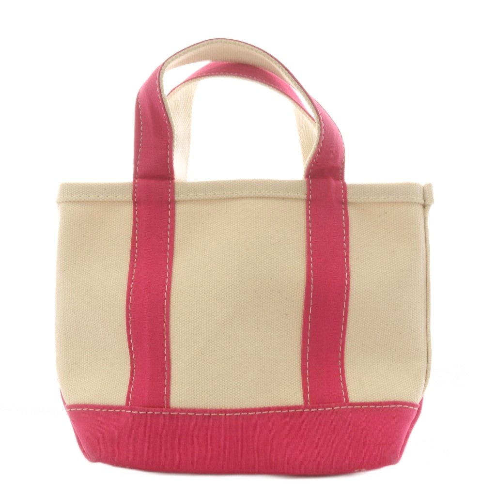 【中古】エルエルビーン L.L.BEAN ミニトートバッグ ハンドバッグ キャンバス ピンク 白 ホワイト /AN12 レディース 【ベクトル 古着】 260409