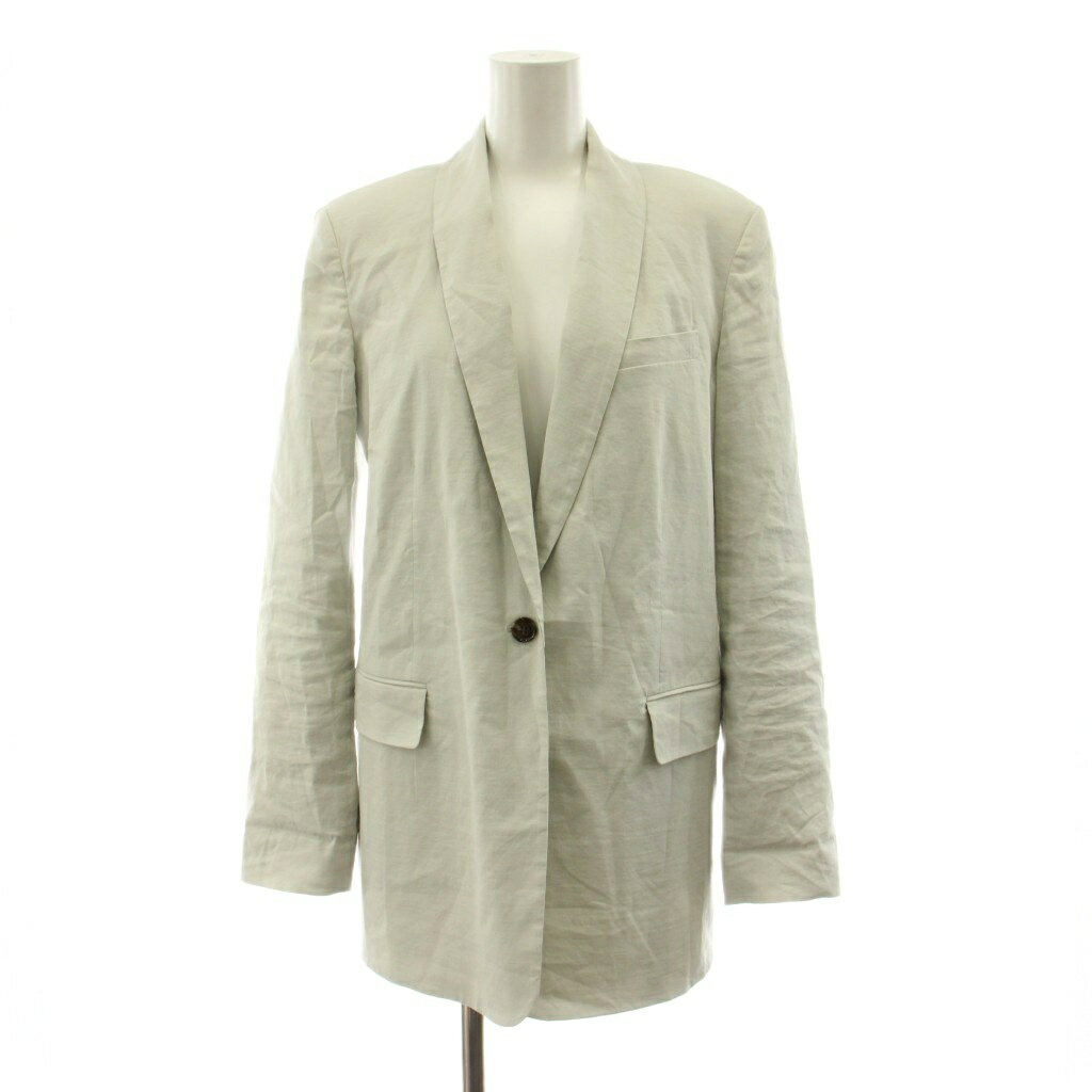 【中古】セオリー Theory 24SS GOOD CRUNCH W RLD SLV SHAWL UL テーラードジャケット 麻 リネン 2 ライトグレー 01-4104112 /KU レデ..