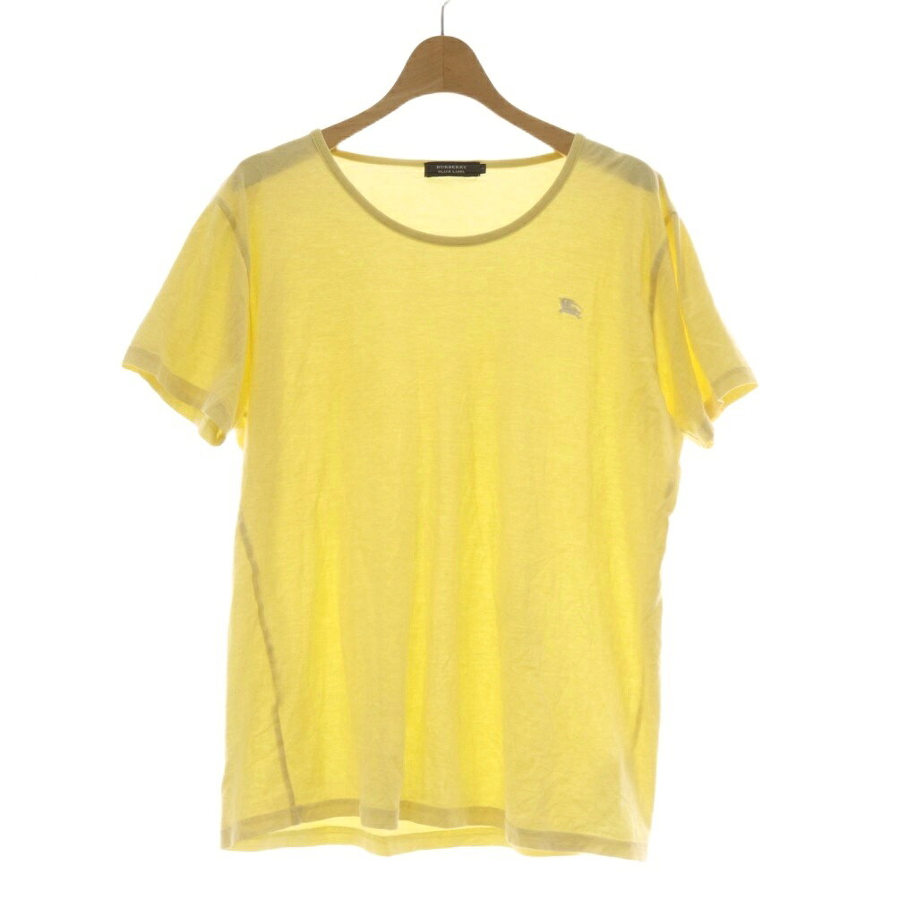 【中古】バーバリーブラックレーベル BURBERRY BLACK LABEL Tシャツ 3 黄色 イエロー 無地 ラウンドネック 半袖 /AU レディース 【ベクトル 古着】 260420