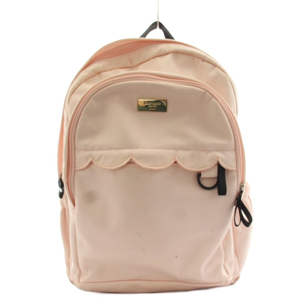 【中古】ケイトスペード KATE SPADE new york GIRL リュックサック デイバッグ ナイロン ピンク /AN13 キッズ 【ベクトル 古着】 260422
