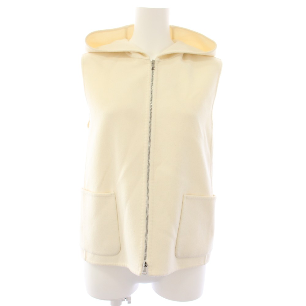 【中古】マックスマーラ MAX MARA フード付きベスト ジップアップ 前開き アウター アンゴラ混 IJ40 白 ホワイト 11510171 /YT レディース 【ベクトル 古着】 260417（楽天・ブランド古着の買取販売ベクトル）