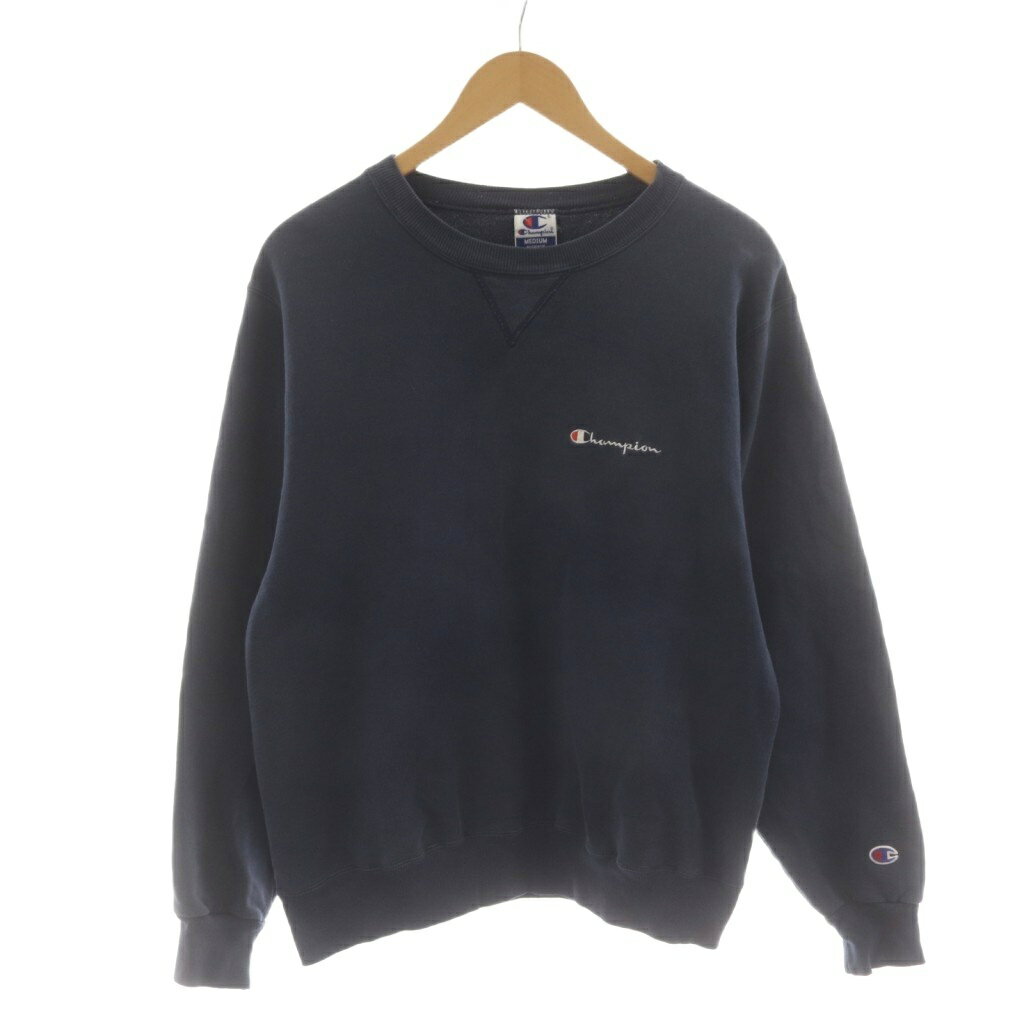 【中古】チャンピオン CHAMPION 90s スウェット トレーナー M 紺 ネイビー ロゴ 長袖 S1100-031 /RR メンズ 【ベクトル 古着】 260417
