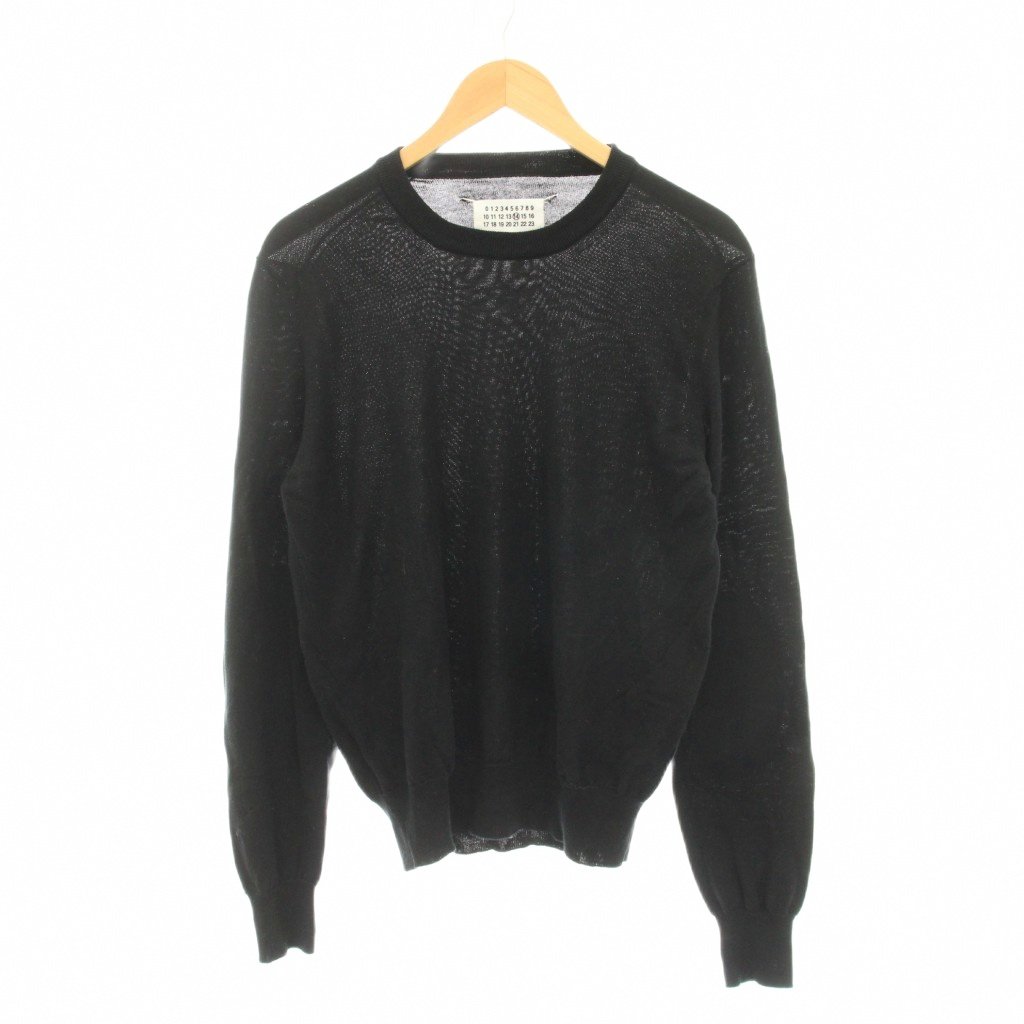 M新品50%of メゾンマルジェラ レディース エルボーパッチ ブラック ニット Maison Margiela（メゾンマルジェラ） セーター SI1GP0002 S18064