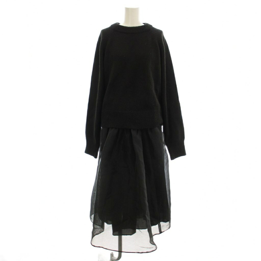 【中古】ミラオーウェン Mila Owen 23AW セットアップ シャギーニットボリュームスカートコーデSET ニット フレアスカート 1 黒 ブラック /☆G レディース 【ベクトル 古着】 260415 auc-vector-20861653 ブランド古着の買取販売ベクトル パッケージ画像