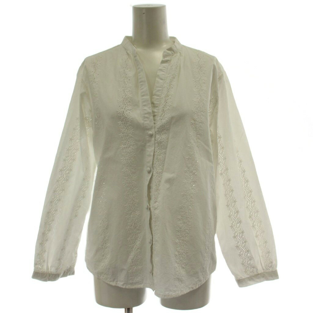 樂天商城 - 【中古】ザラ ZARA シャツ ブラウス EUR XS 白 ホワイト 刺繍 スタンドカラー 長袖 /GG レディース 【ベクトル 古着】 260418