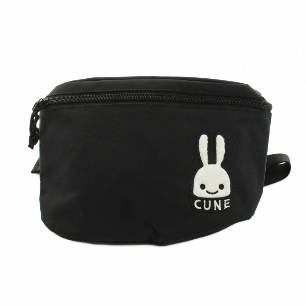 【中古】キューン CUNE うさぎワッペン付き ウエストポーチ ボディバッグ 黒 ブラック /YM レディース 【ベクトル 古着】 260421