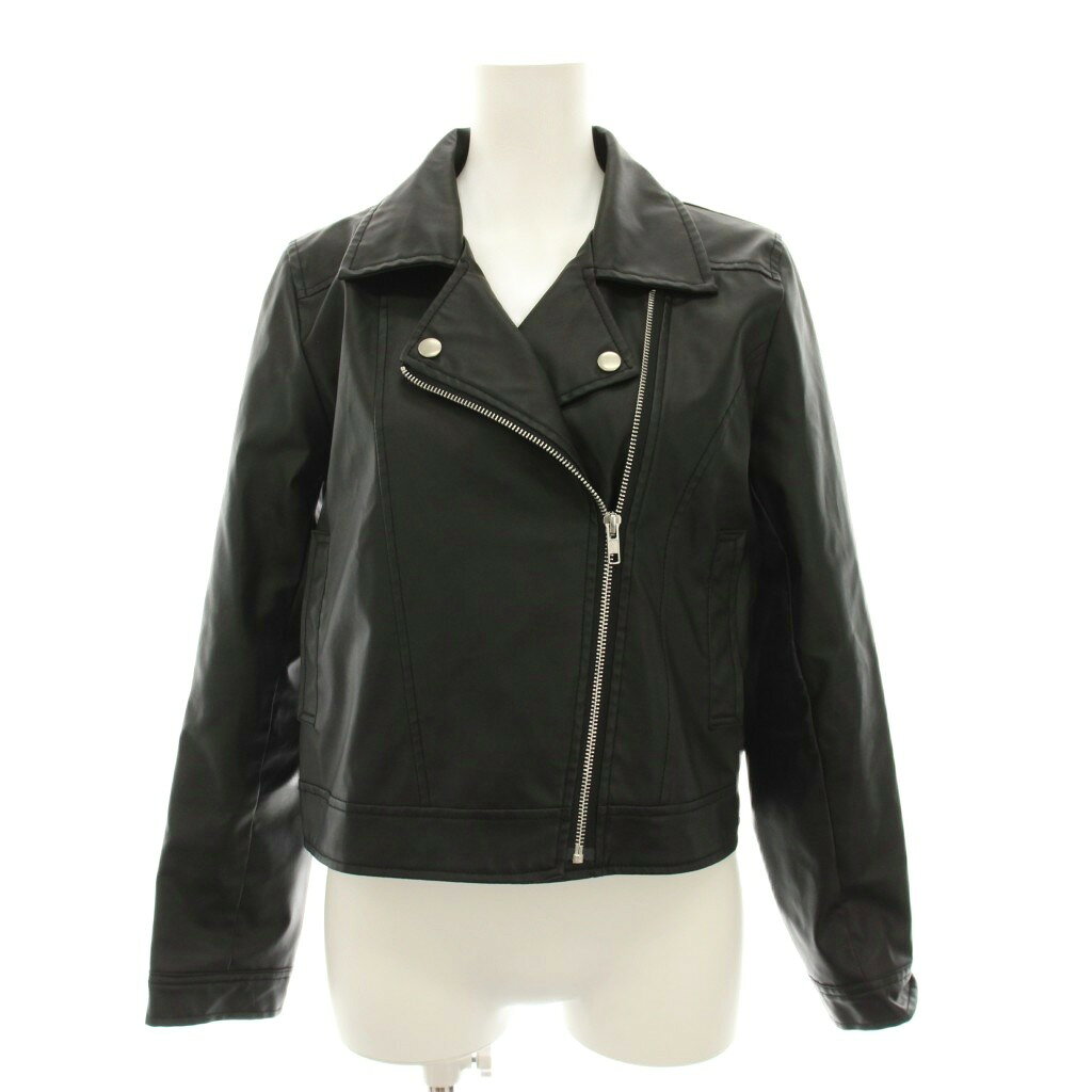 Rakuten - 【中古】セシルマクビー CECIL McBEE ライダース ジャケット フェイクレザー ジップアップ アウター F 黒 ブラック 長袖 YGTC-1811201 /YM ■MA レディース 【ベクトル 古着】 260424