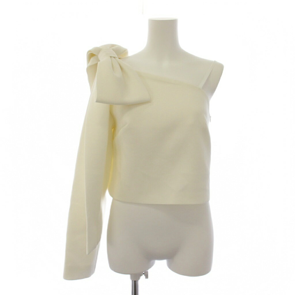 未使用品 パハマン Pachman One Shoulder Ribbon Blouse シャツ ブラウス 長袖 36 白 /BM レディース  260422