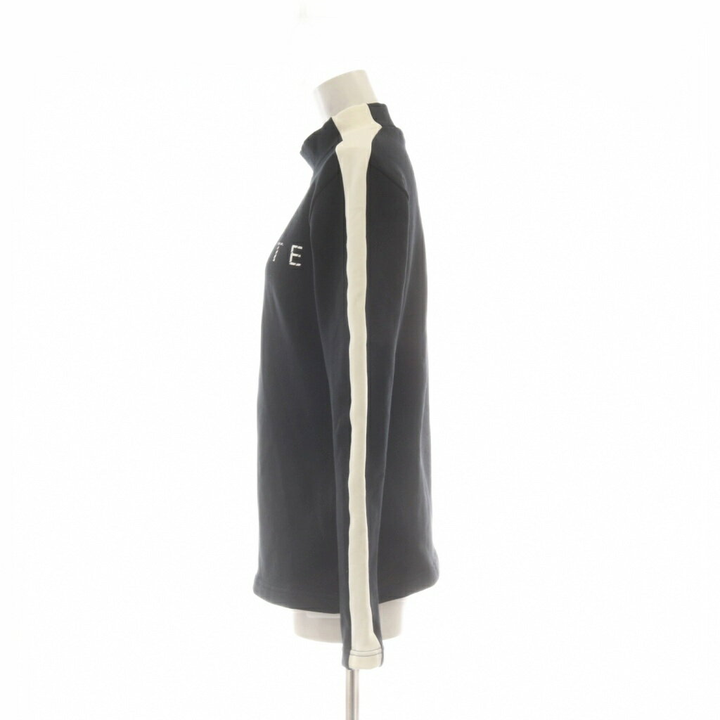 【中古】デサント DESCENTE GOLF ゴルフ カットソー M 黒 ブラック 裏起毛 長袖 ハ...